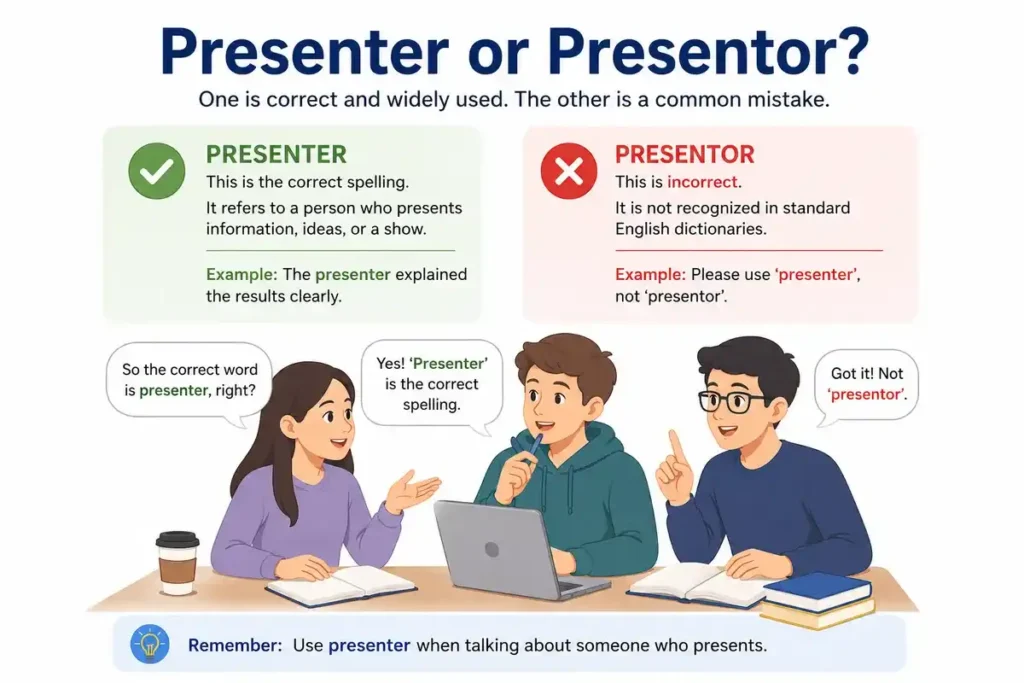 Easy Memory Trick to Remember Presenter or Presentor