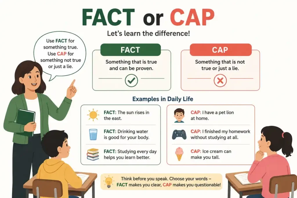 Easy Real-Life Sentences About Fact or Cap