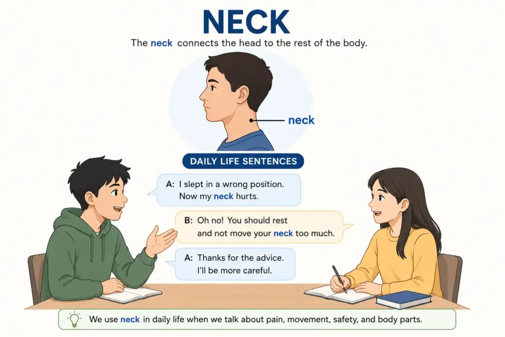 Easy Real-Life Sentences About Kneck or Neck