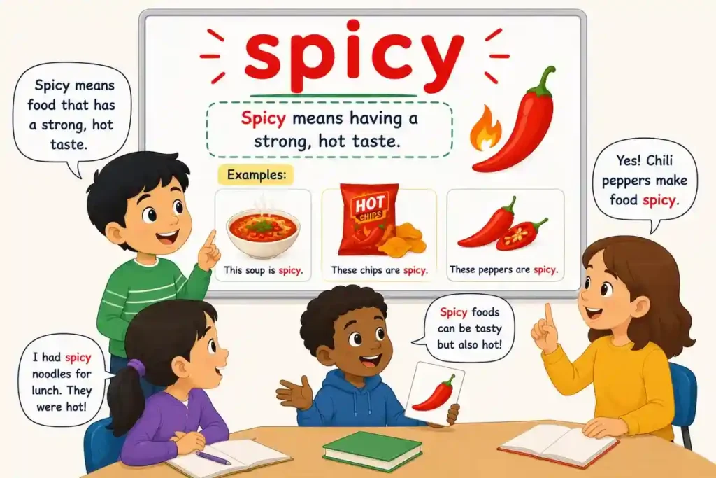 Easy Real-Life Sentences of Spicey or Spicy