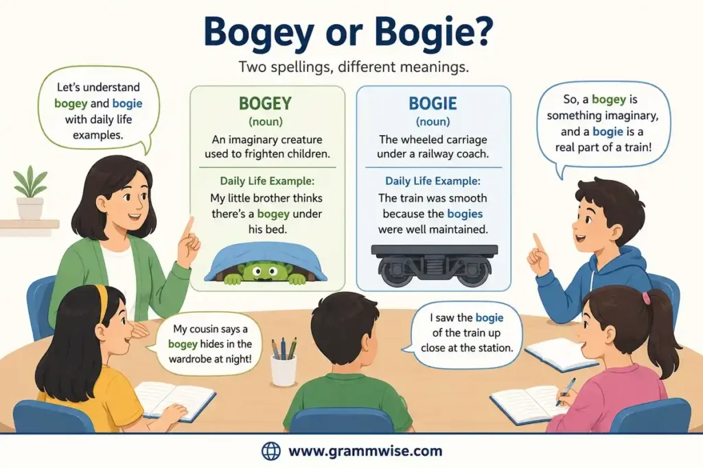 Easy Real-Life Sentences on Bogey or Bogie You Can Use