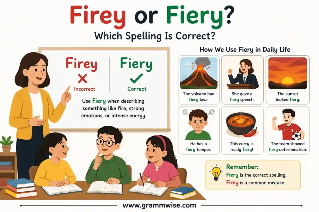 Easy Real-Life Sentences on Firey or Fiery You Can Use