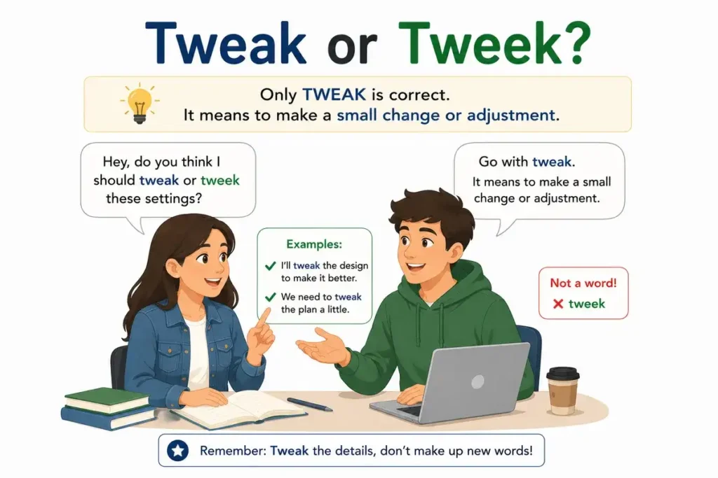 Easy Real-Life Sentences on Tweak or Tweek You Can Use