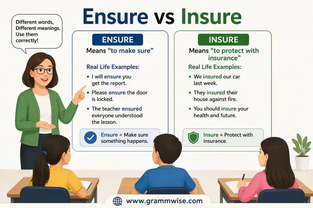 Everyday Situations Where We Use Ensure vs Insure