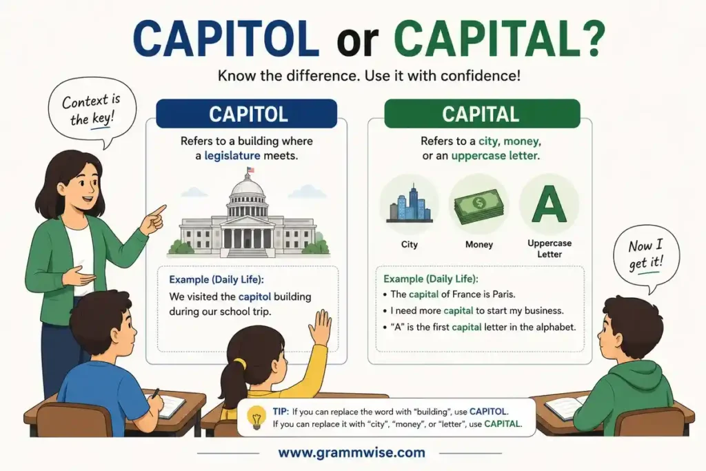 How People Actually Use Capitol or Capital in Daily English?