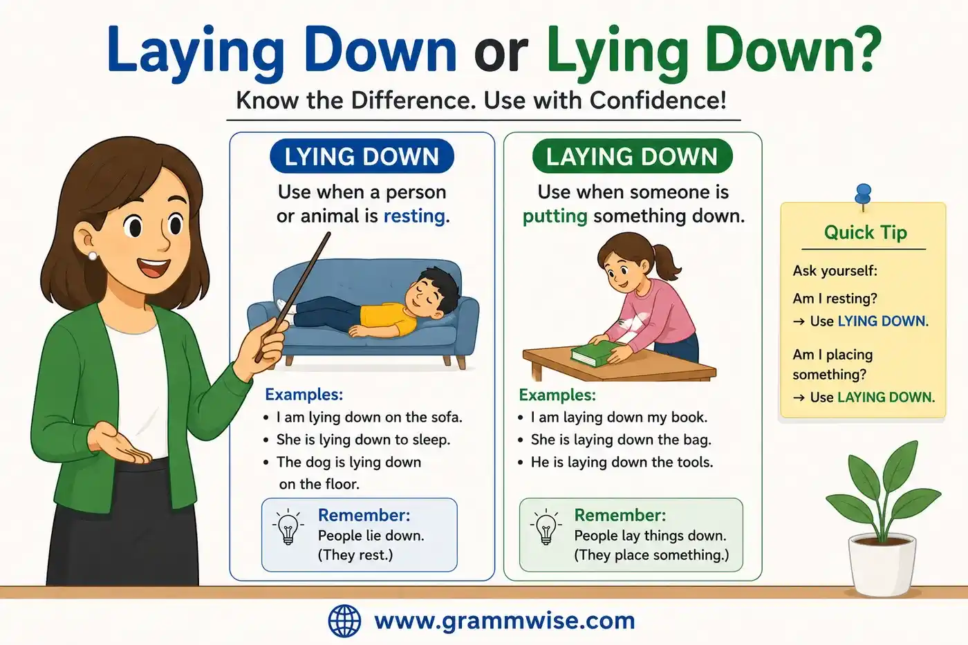 Laying Down or Lying Down