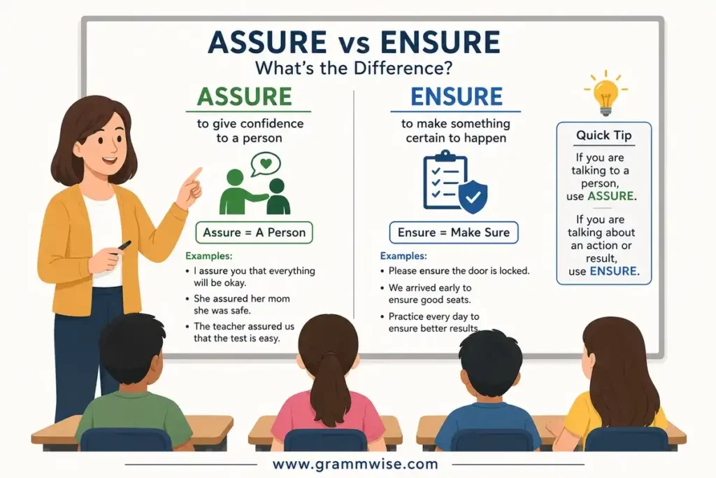 Meaning of Assure and Ensure in Simple English