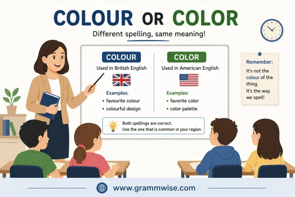 Meaning of Colour or Color in Simple English