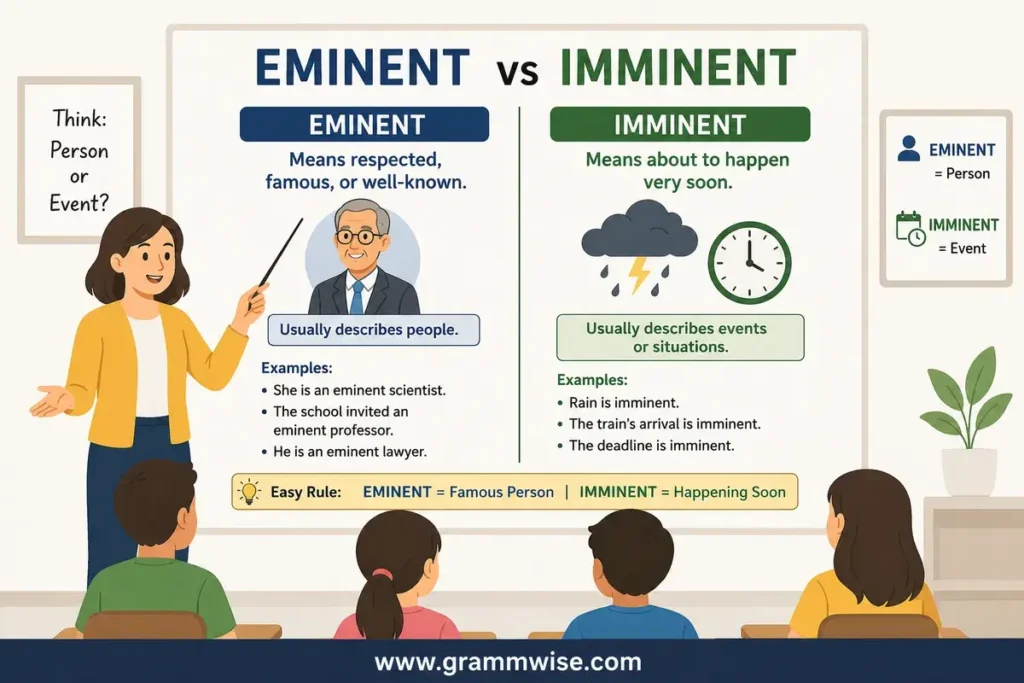 Meaning of Eminent vs Imminent in Simple English