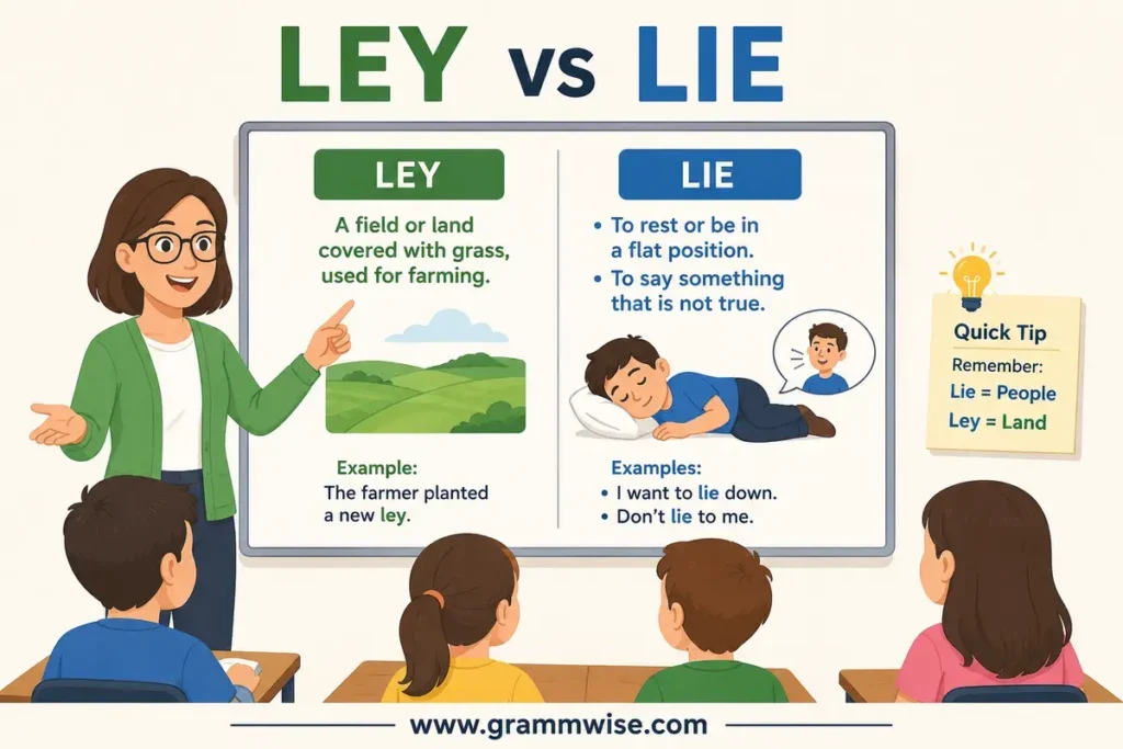 Meaning of "Ley vs Lie" in Simple English