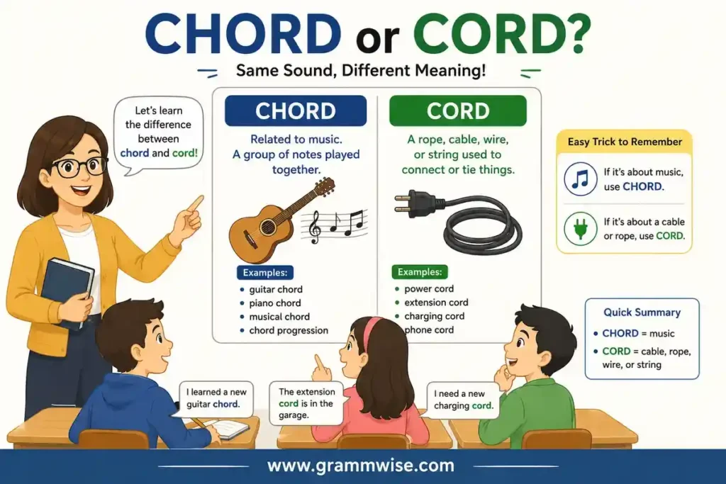 Means Of Chord or Cord in Simple English