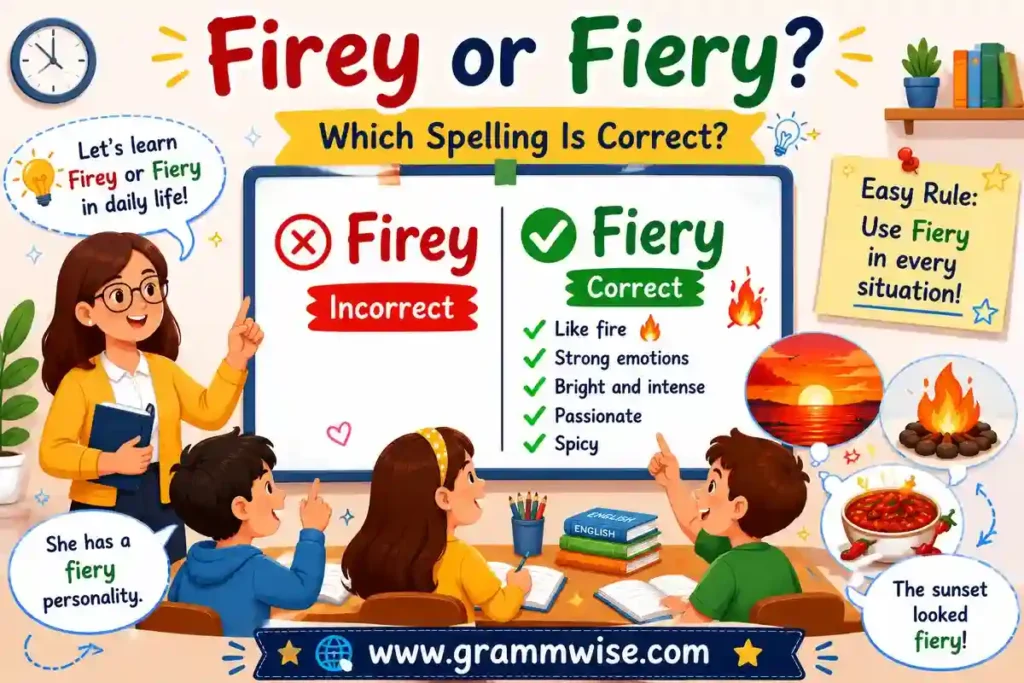Means of Firey or Fiery in Simple English