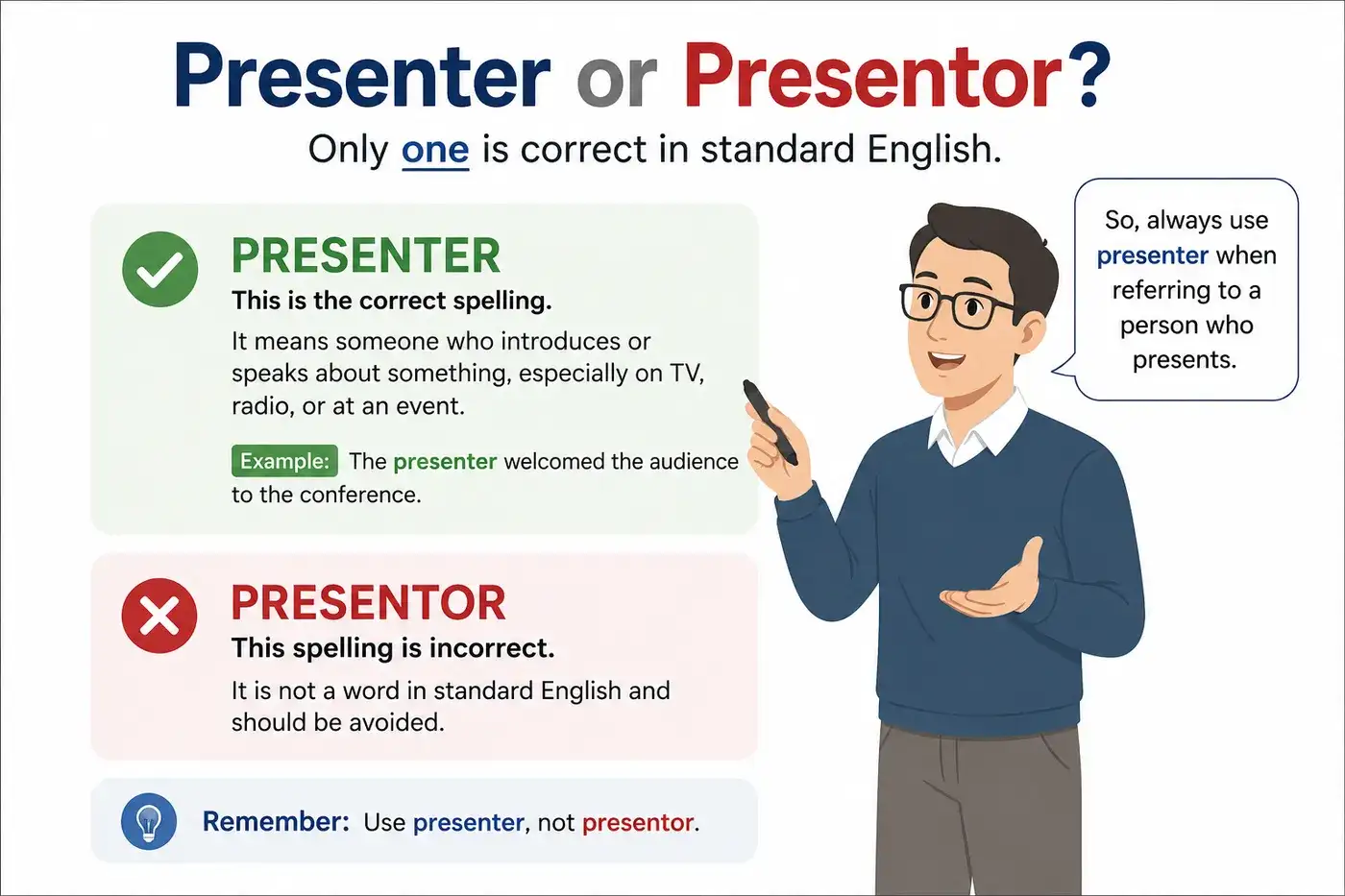 presenter or presentor feature
