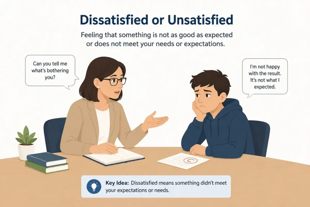 Simple Answer in One Look Dissatisfied or Unsatisfied