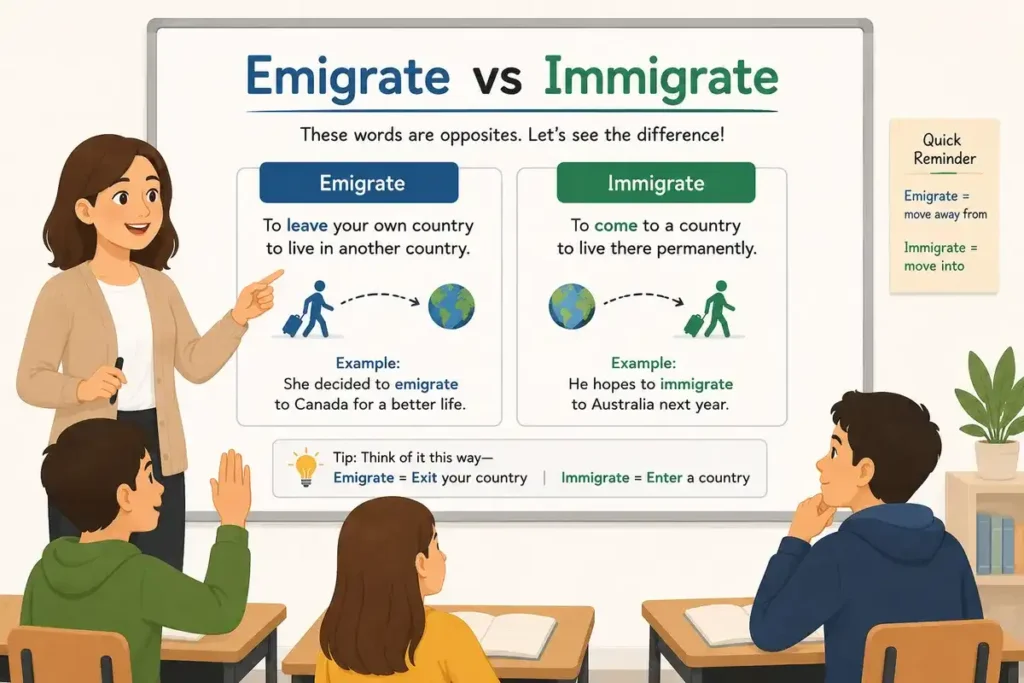 Simple Answer in One Look Emigrate vs Immigrate