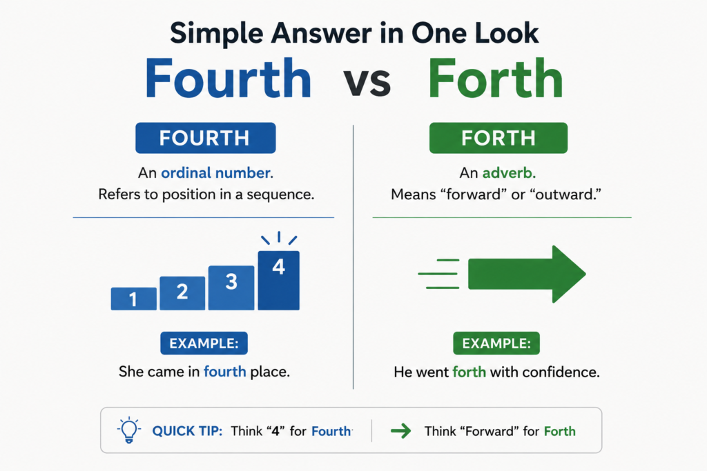 Simple Answer in One Look Fourth vs Forth