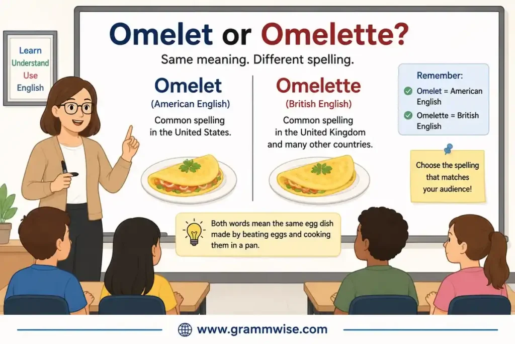 Simple Answer in One Look Omelet or Omelette