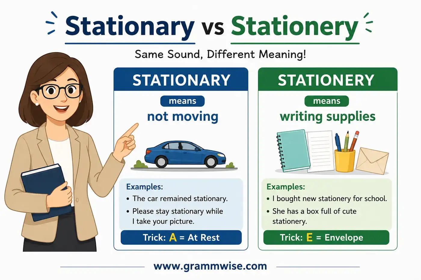 stationary vs stationery feature