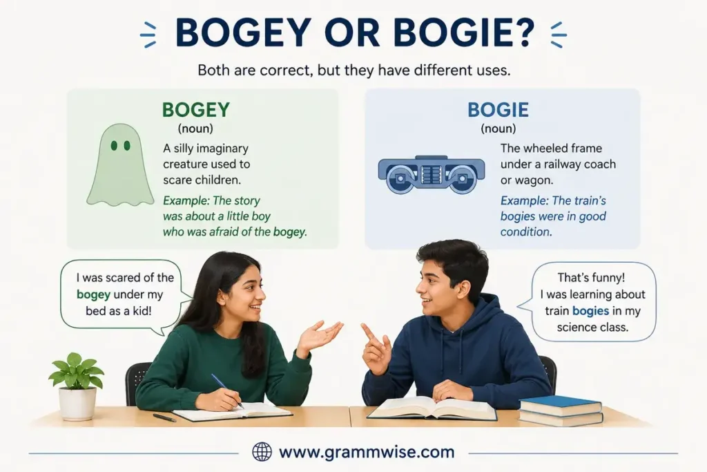 Usage of Bogey or Bogie in Daily English