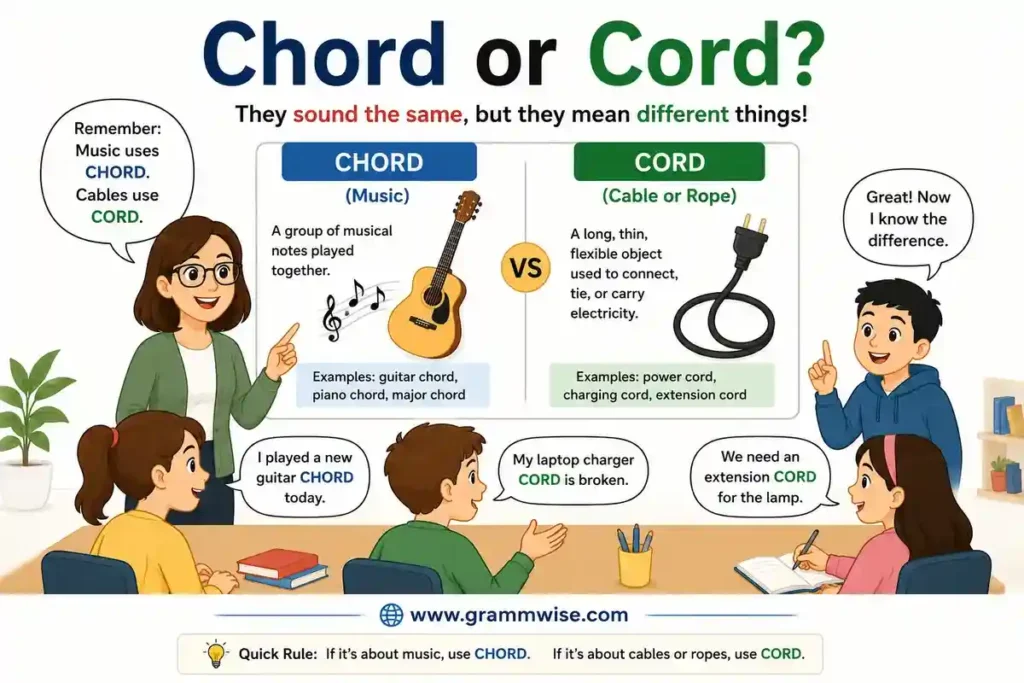 Usage of Chord or Cord in Daily English