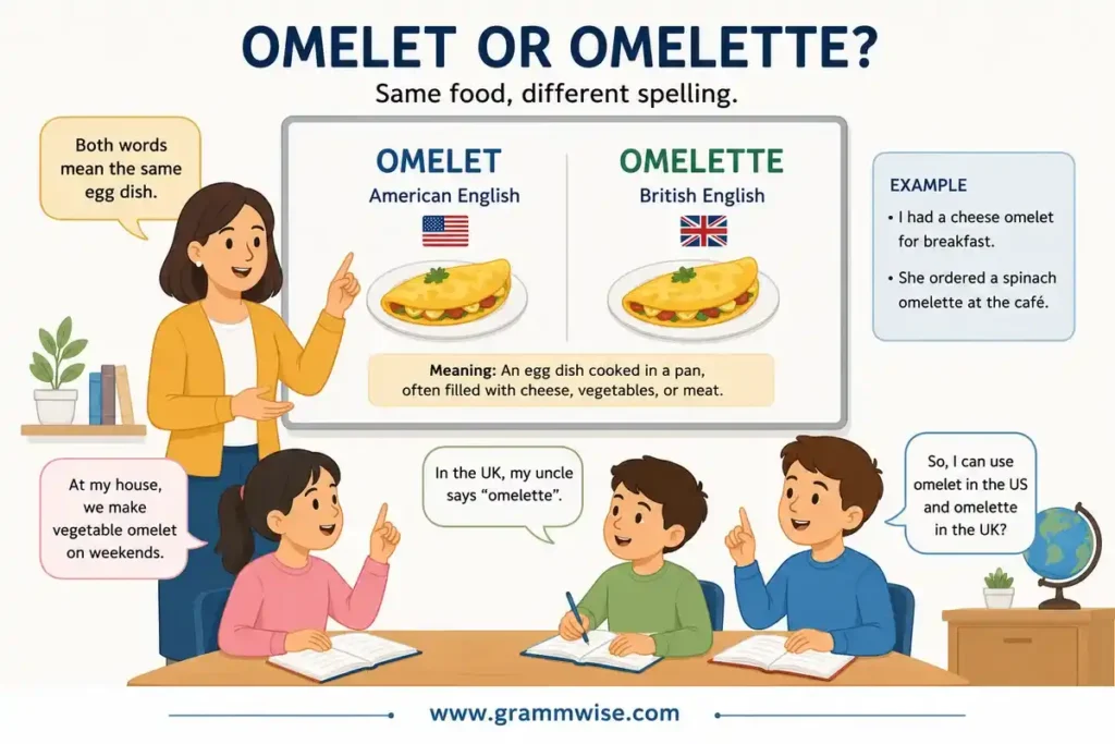 Usage Of Omelet or Omelette in Daily English