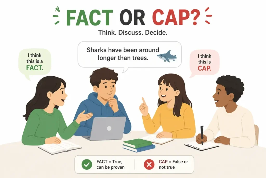Use of Fact or Cap in Daily English