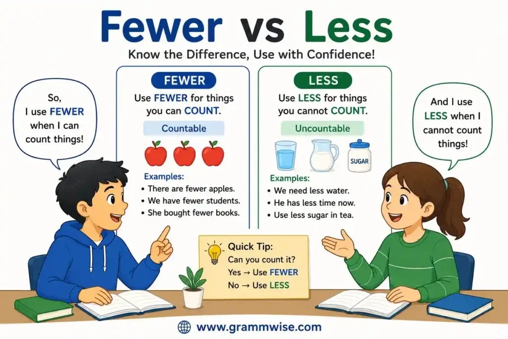 Use of Fewer vs Less in Daily English