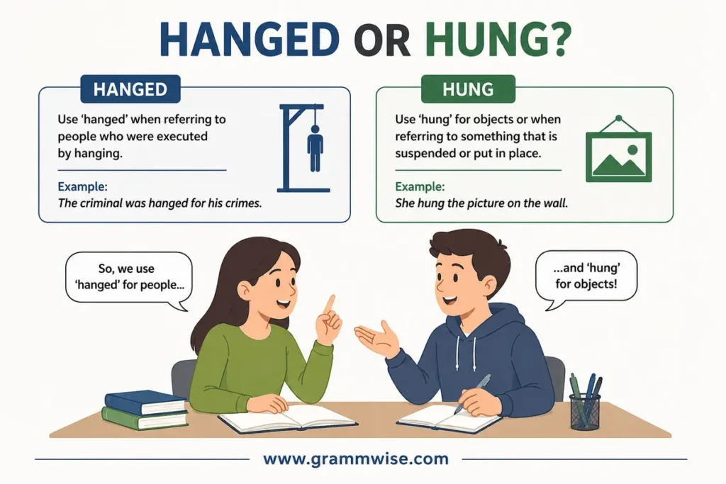Use of Hanged or Hung in Daily English