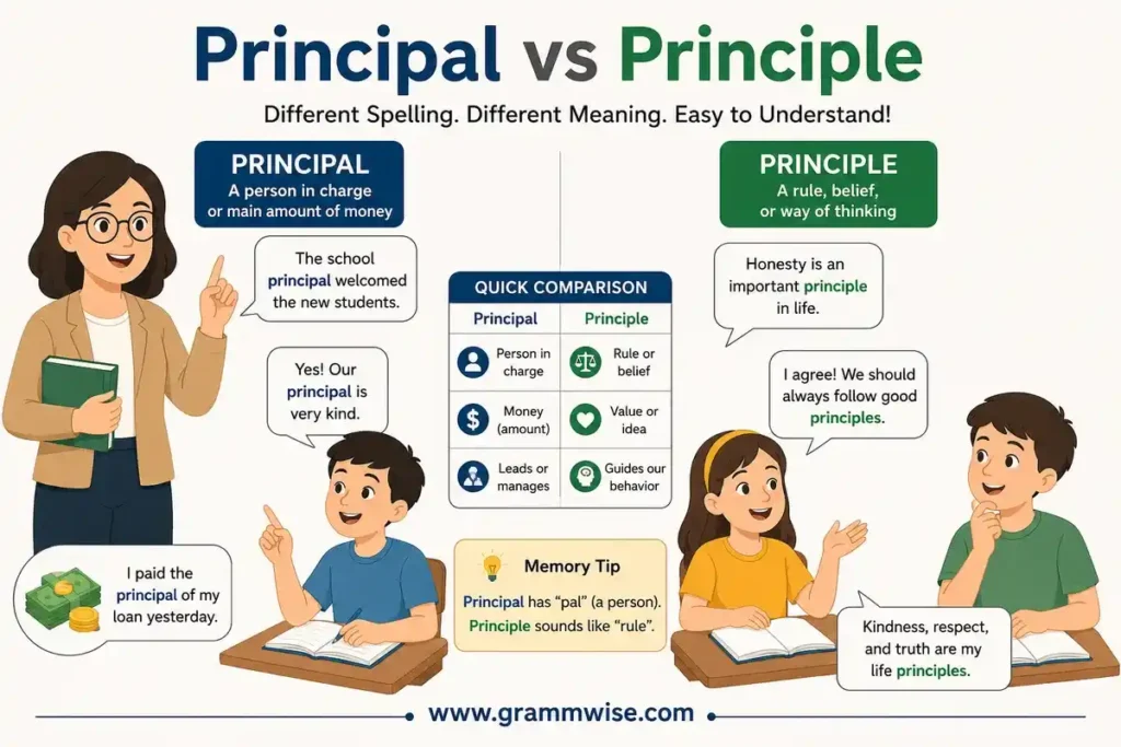 Use of Principal vs Principle in Daily English