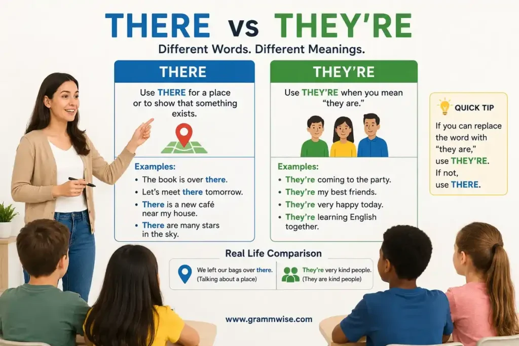 Use of "There vs They're" in Daily English