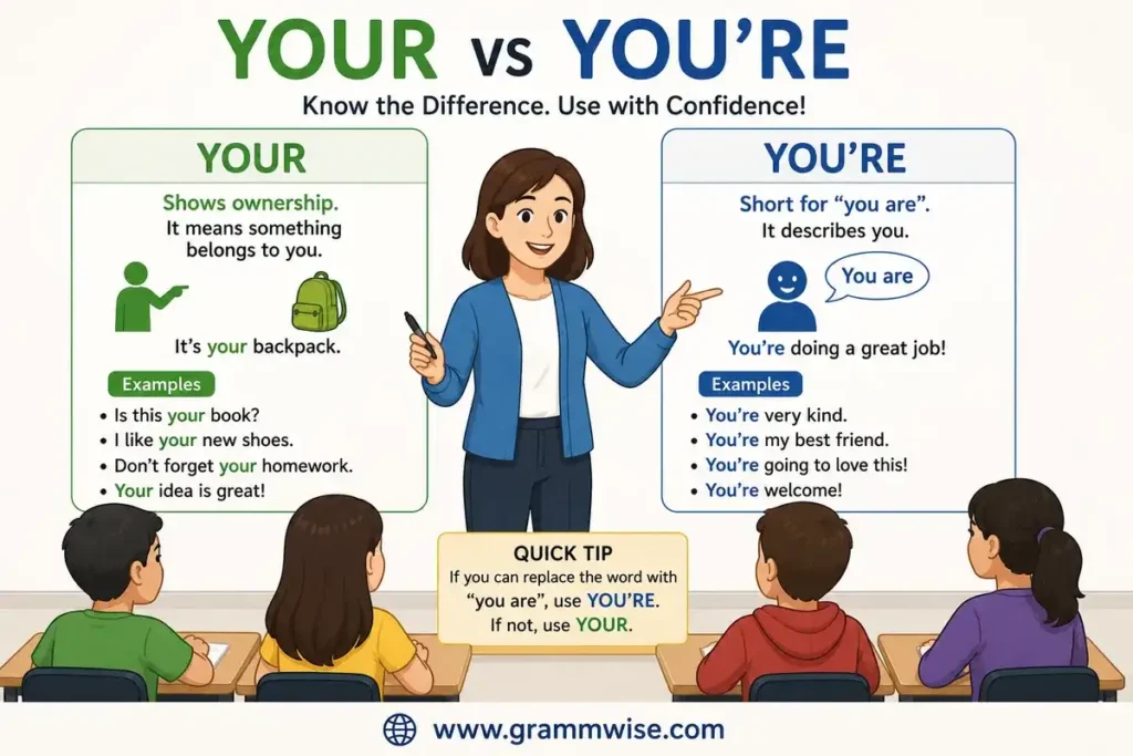 Use of "Your vs You're" in Daily English