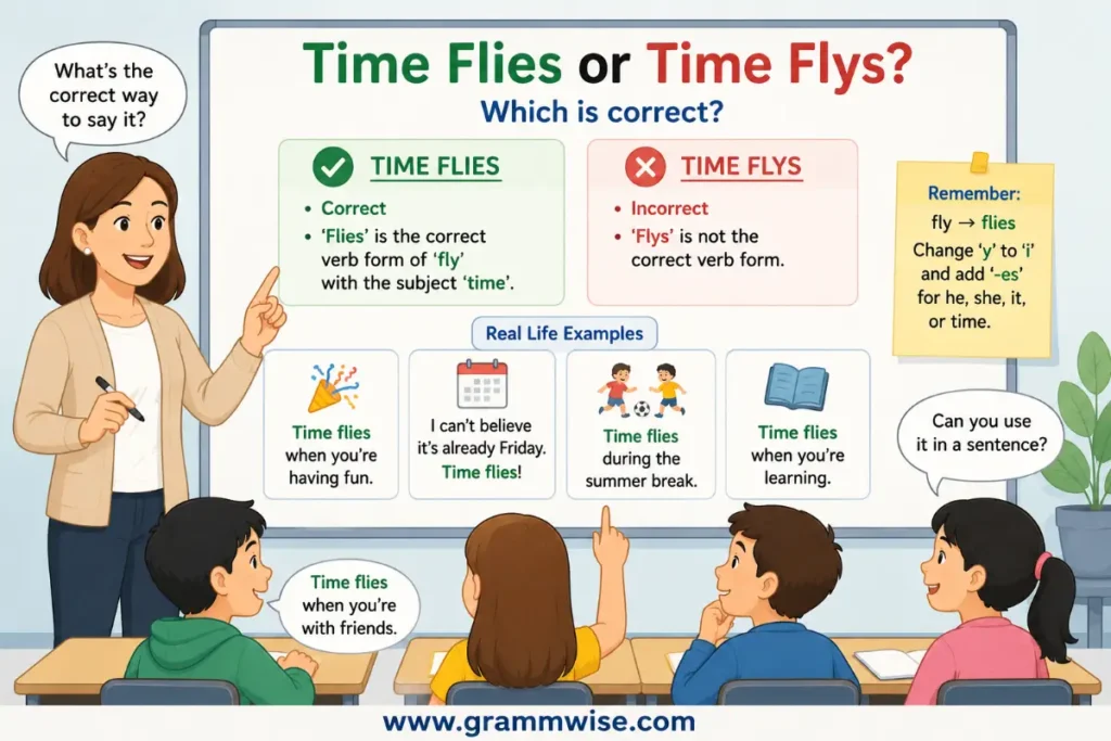 Easy Real-Life Sentences on Time Flies or Time Flys