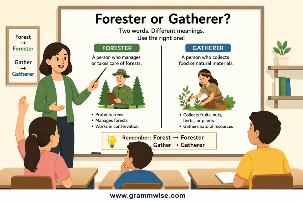 Meaning of "Forester or Gatherer" in Simple English