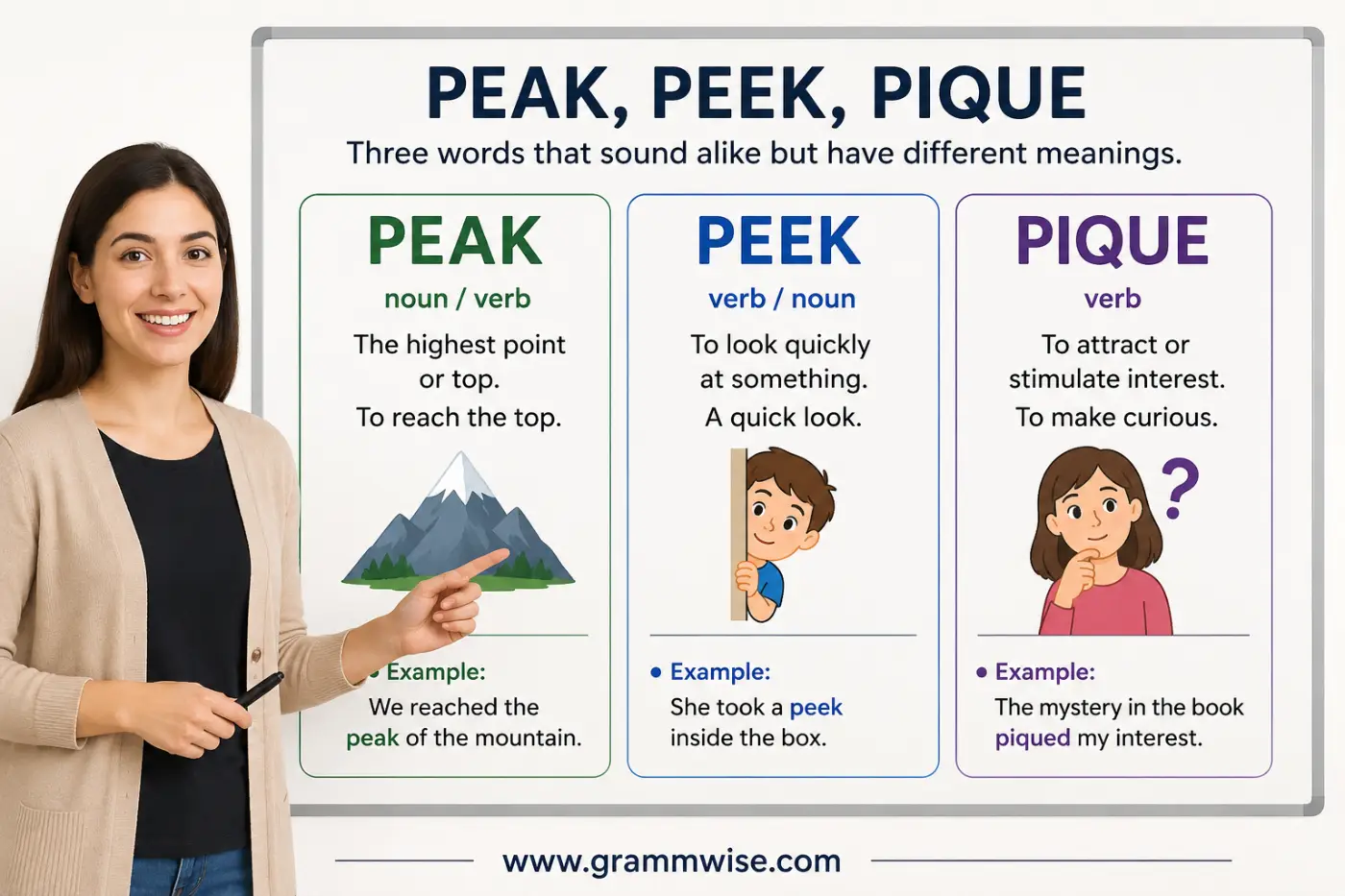 Peak, Peek, Pique feature