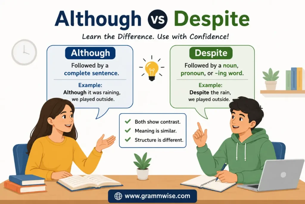 Symbolism of "Although vs Despite" Explained in Simple Words