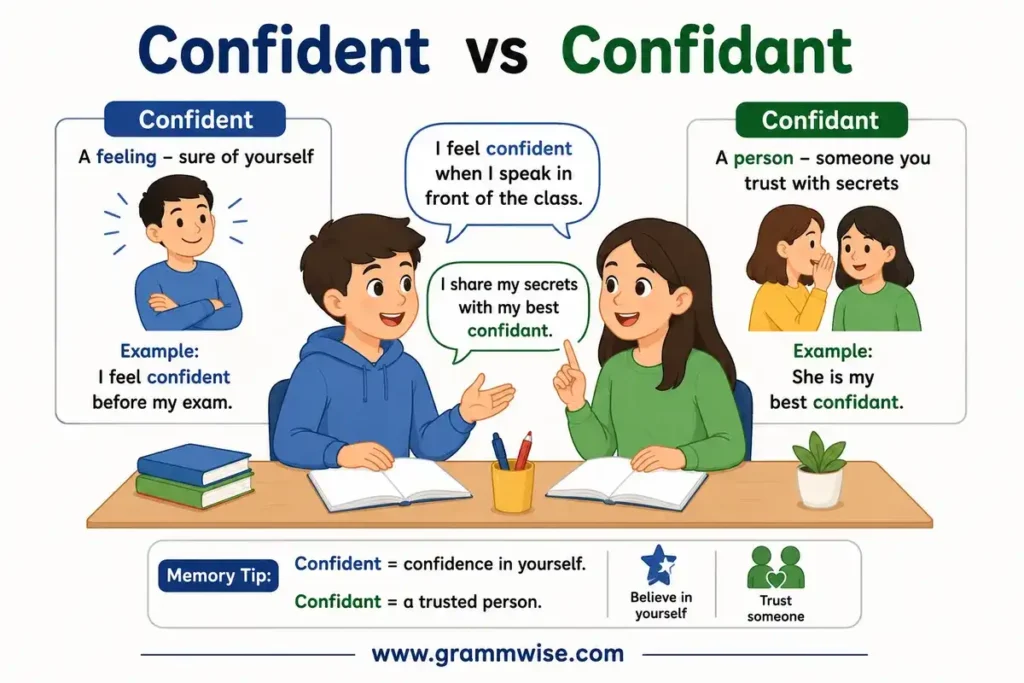 Symbolism of "Confident vs Confidant" Explained in Simple Words