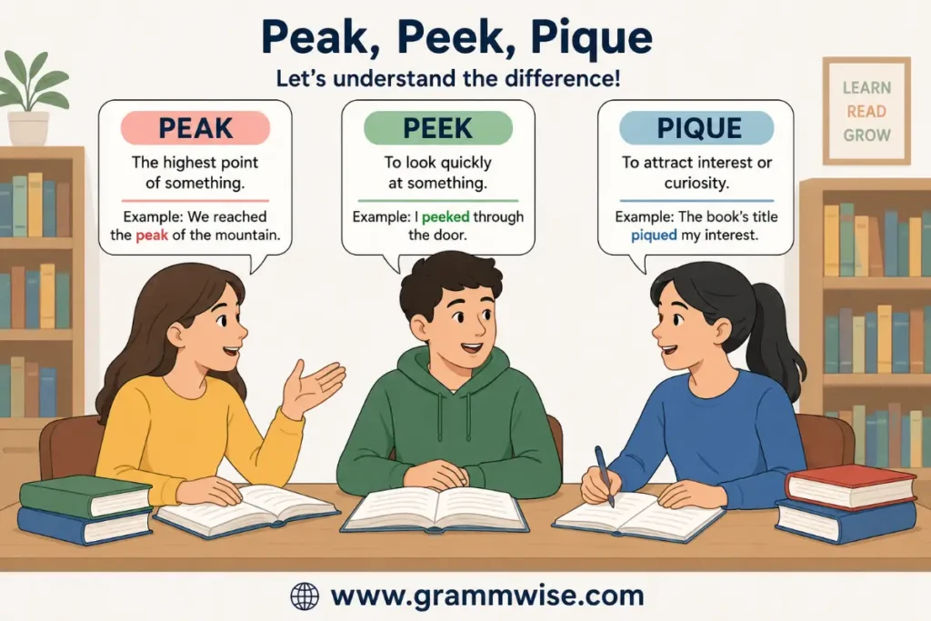 Symbolism of Peak, Peek, Pique in Simple Words