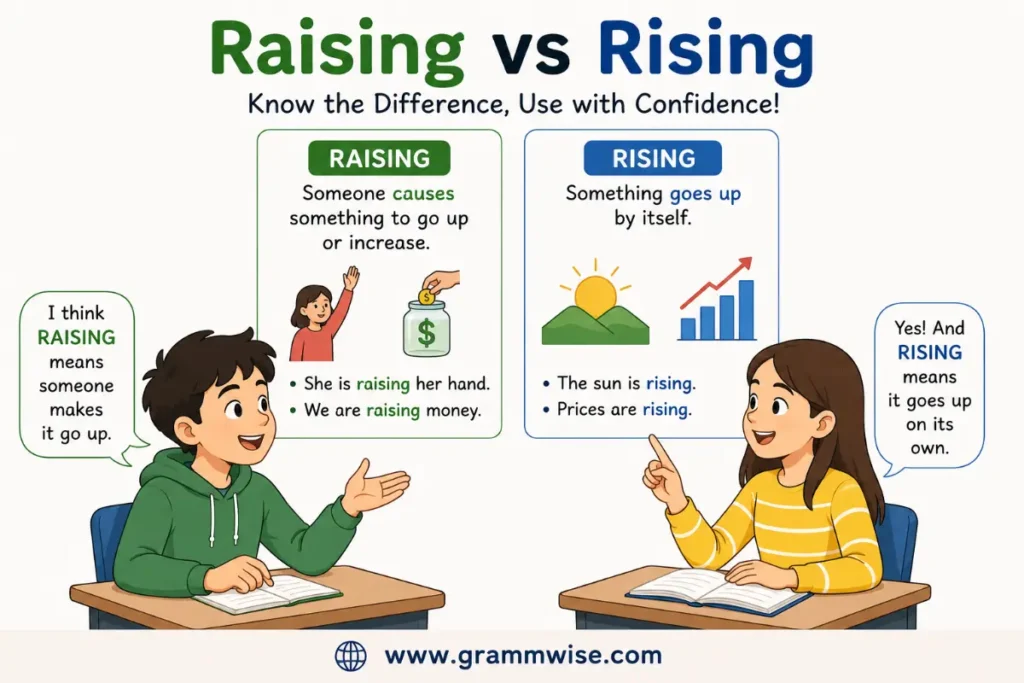 Symbolism of Raising vs Rising in Simple Words