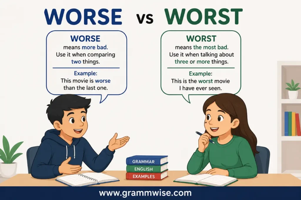 Symbolism of Worse vs Worst in Simple Words