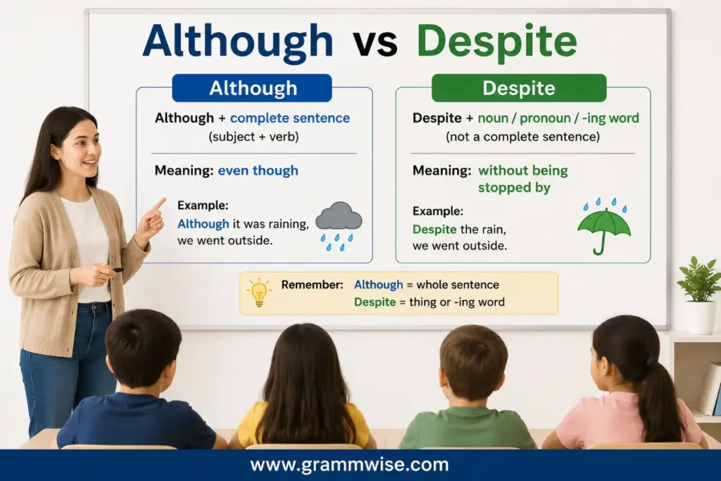 What Does Although vs Despite Means in Simple English