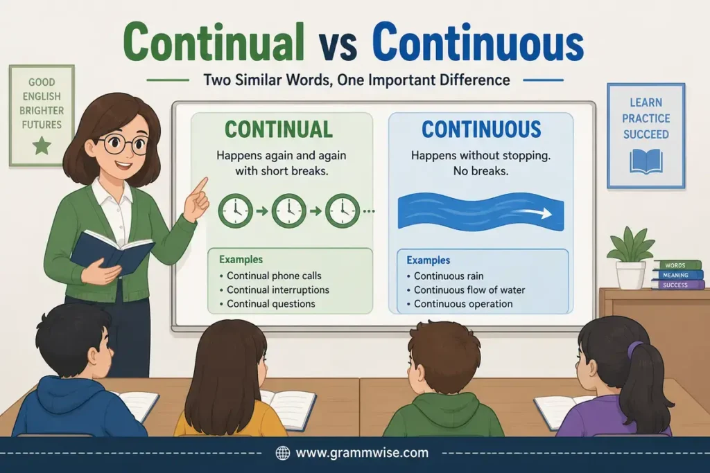 What Does Continual vs Continuous Mean in Simple English?