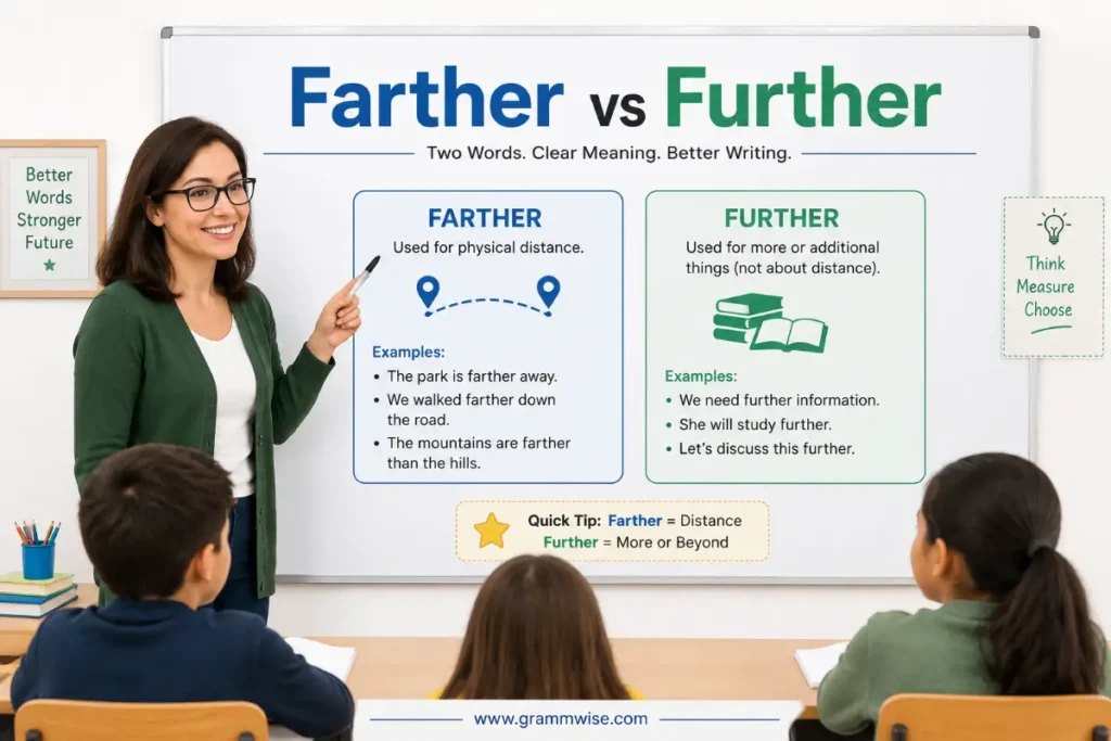 What Does Farther vs Further Mean in Simple English?