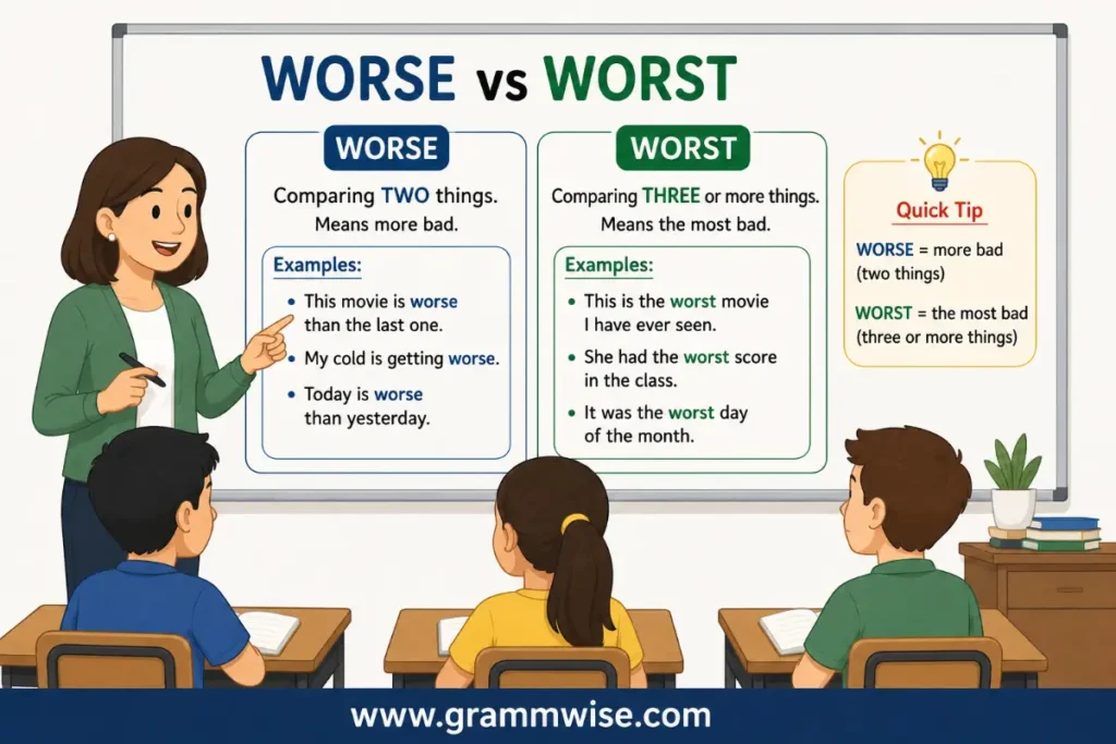 What does Worse vs Worst Means in Simple English?