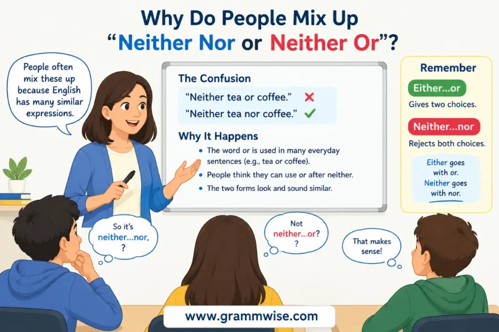 Why Do People Mix Up "Neither Nor or Neither Or"?