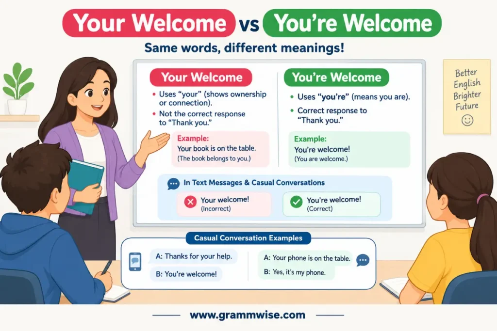 Your Welcome vs You're Welcome in Text Messages